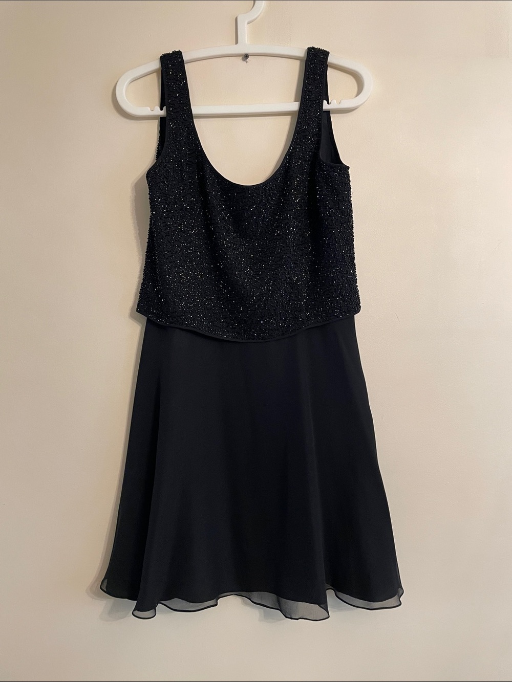 Bieff Basix SILK Black Beaded Silk Dress Size 10